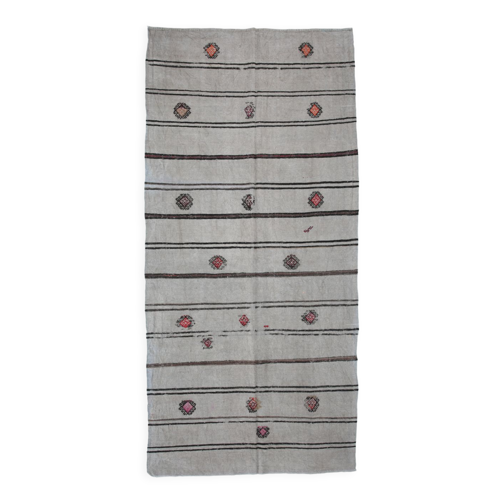 6x12 Gray & Black Modern Hemp Rug, 184x379Cm
