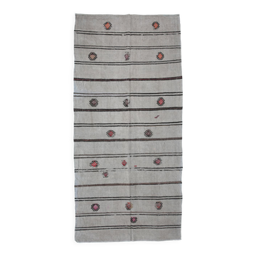 Tapis de chanvre moderne gris et noir 6x12, 184x379Cm