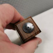 A set of salt and pepper shakers in rosewood