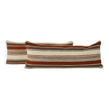 Set of 2 vintage kilim cushion covers 41x102 cm