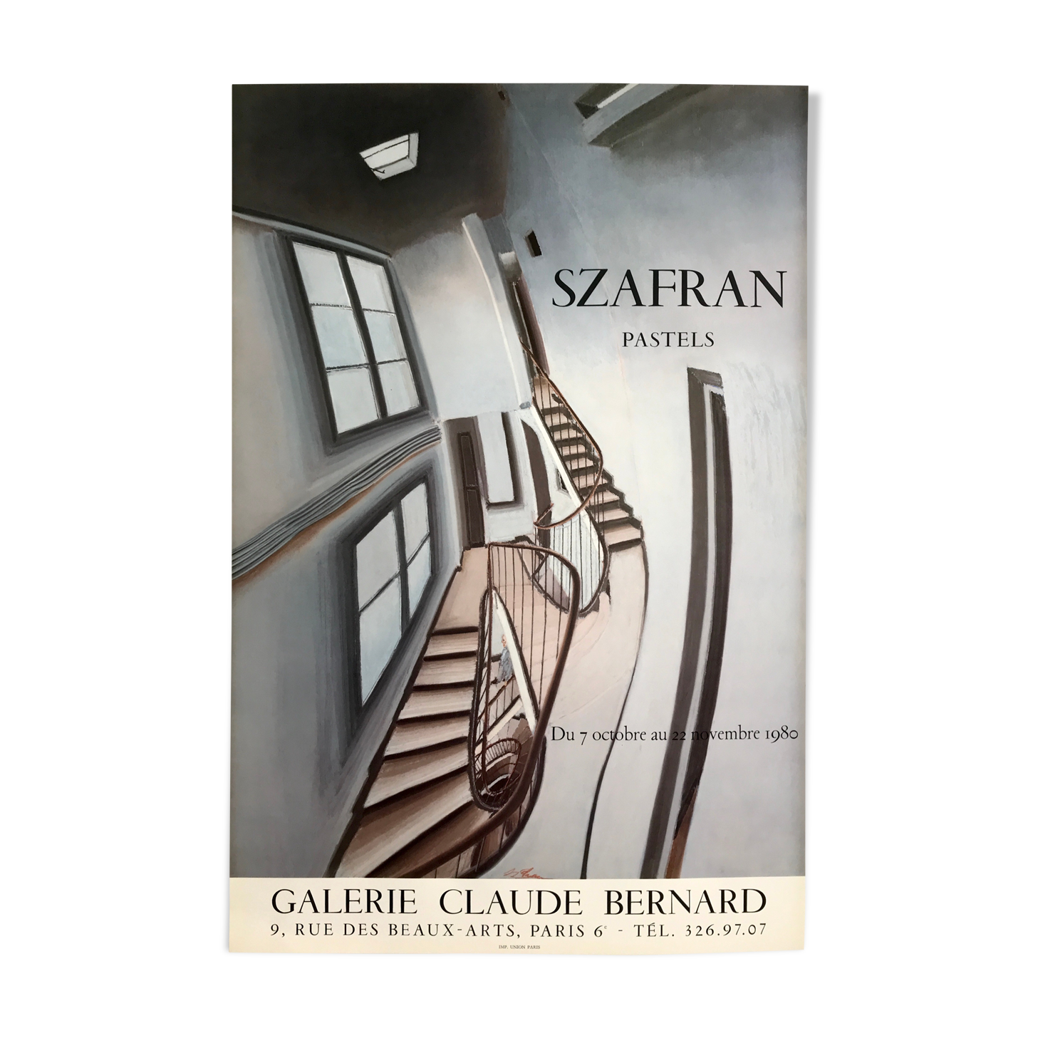 Exhibition poster by Sam Szafran, Galerie Claude Bernard, 1980