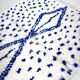 Azilal Moroccan Berber rug with Majorelle blue patterns, 1.52 x 1.02 m