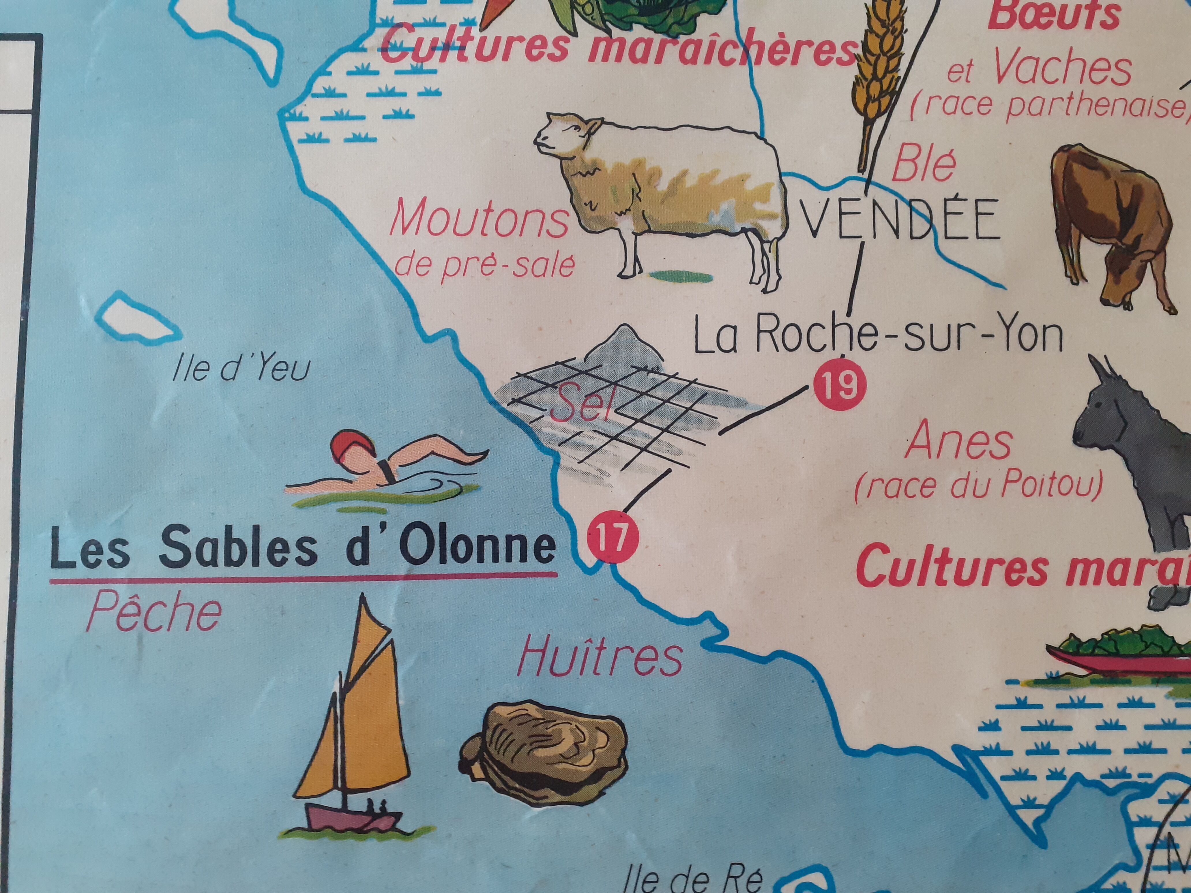 Educational map Brittany and Vendée Pays de la Loire Castles of the Loire