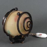 Art Deco night light lamp hammered ironwork 1930 Muller Frères