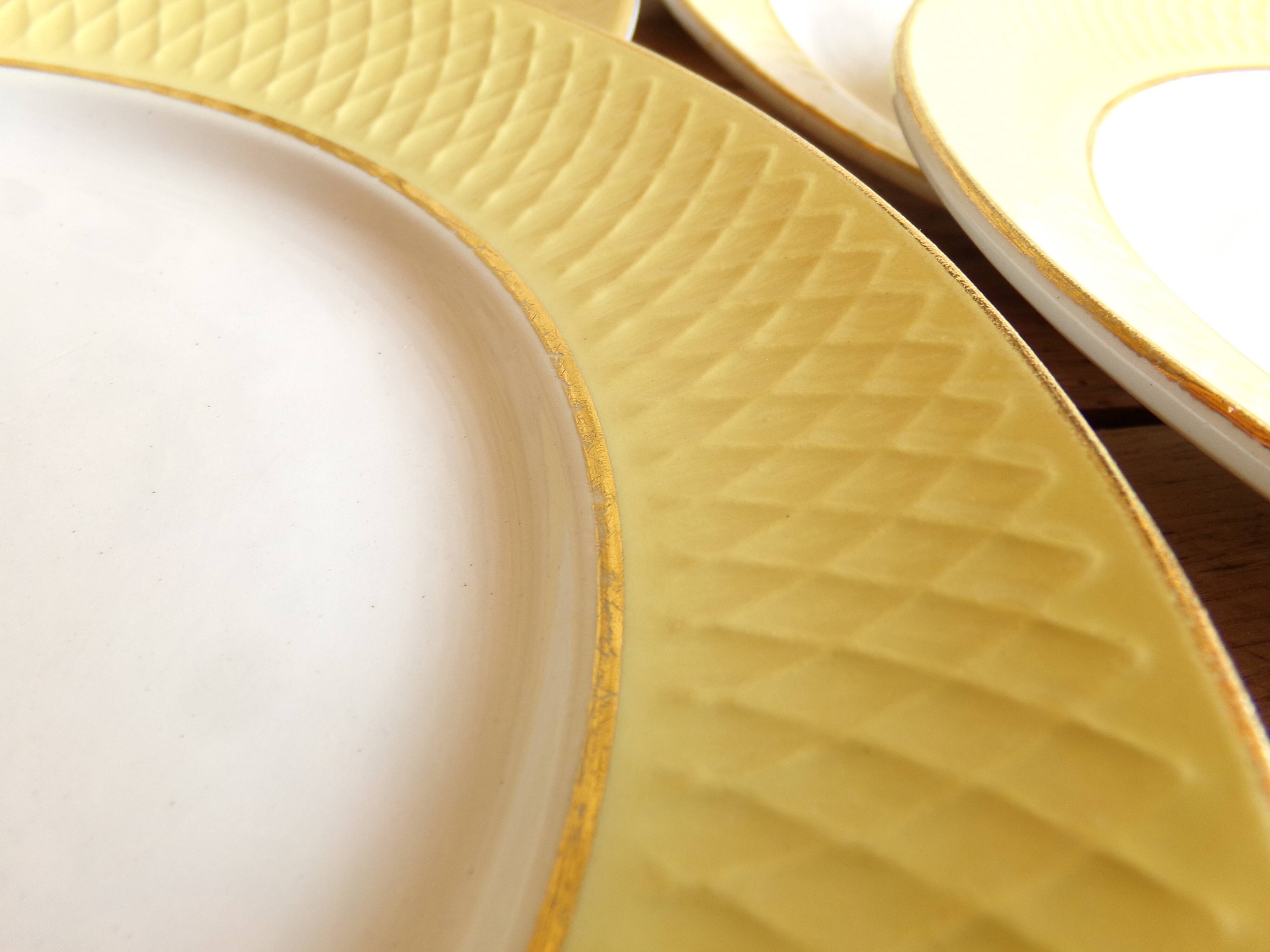 6 flat earthenware plates - Orchies - Moulin des Loups