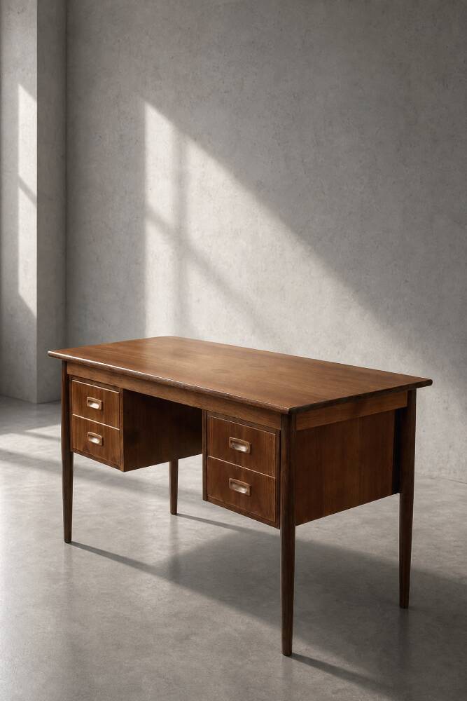 Vintage Scandinavian modern teak desk from the 1960s with drawers.