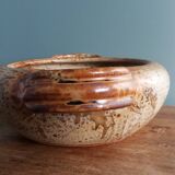 Plat légumier soupière en grès de Puisaye signé Jean-Pierre Prud’homme