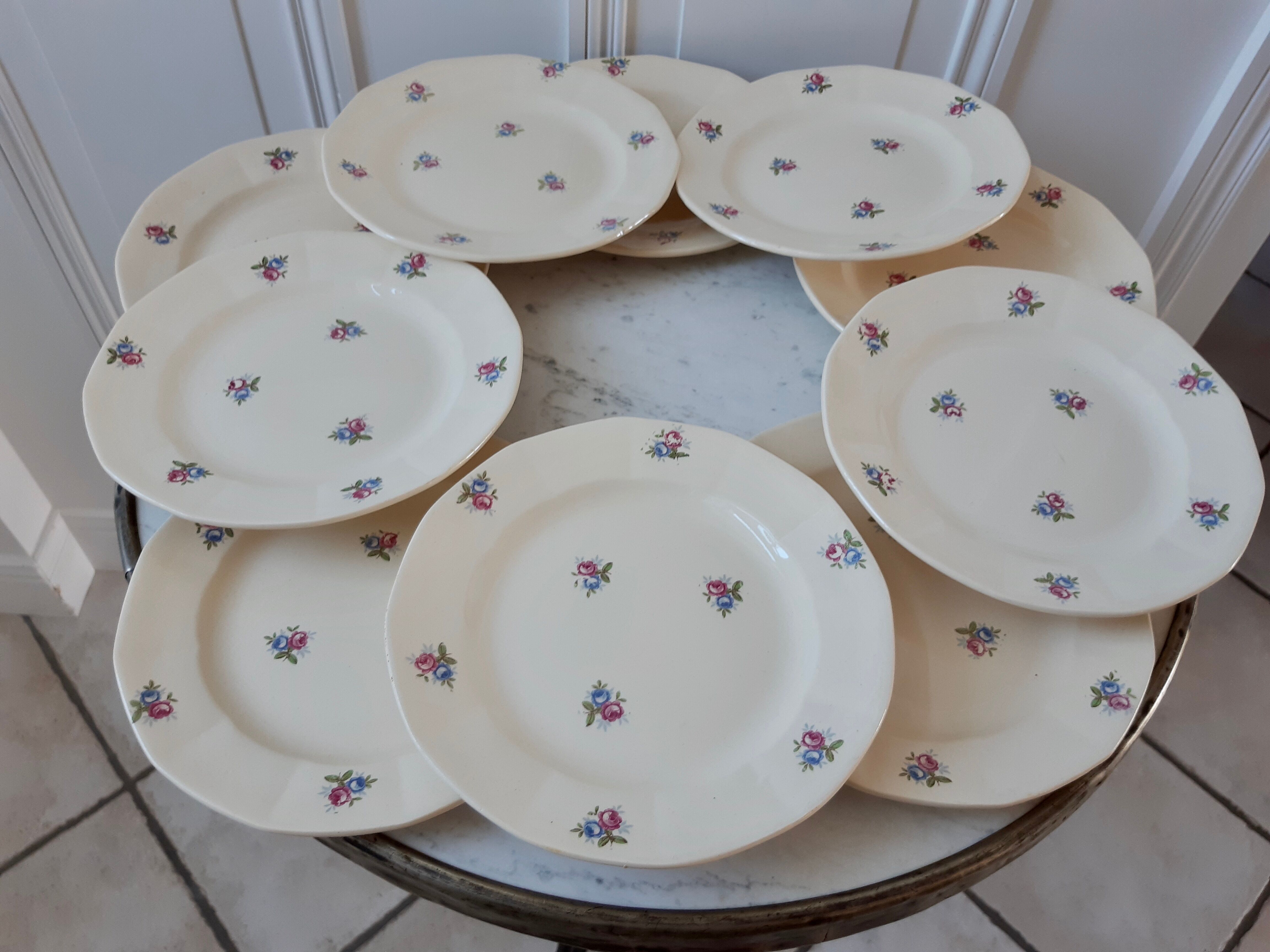 Set of 10 dessert plates Digoin Sarreguemines