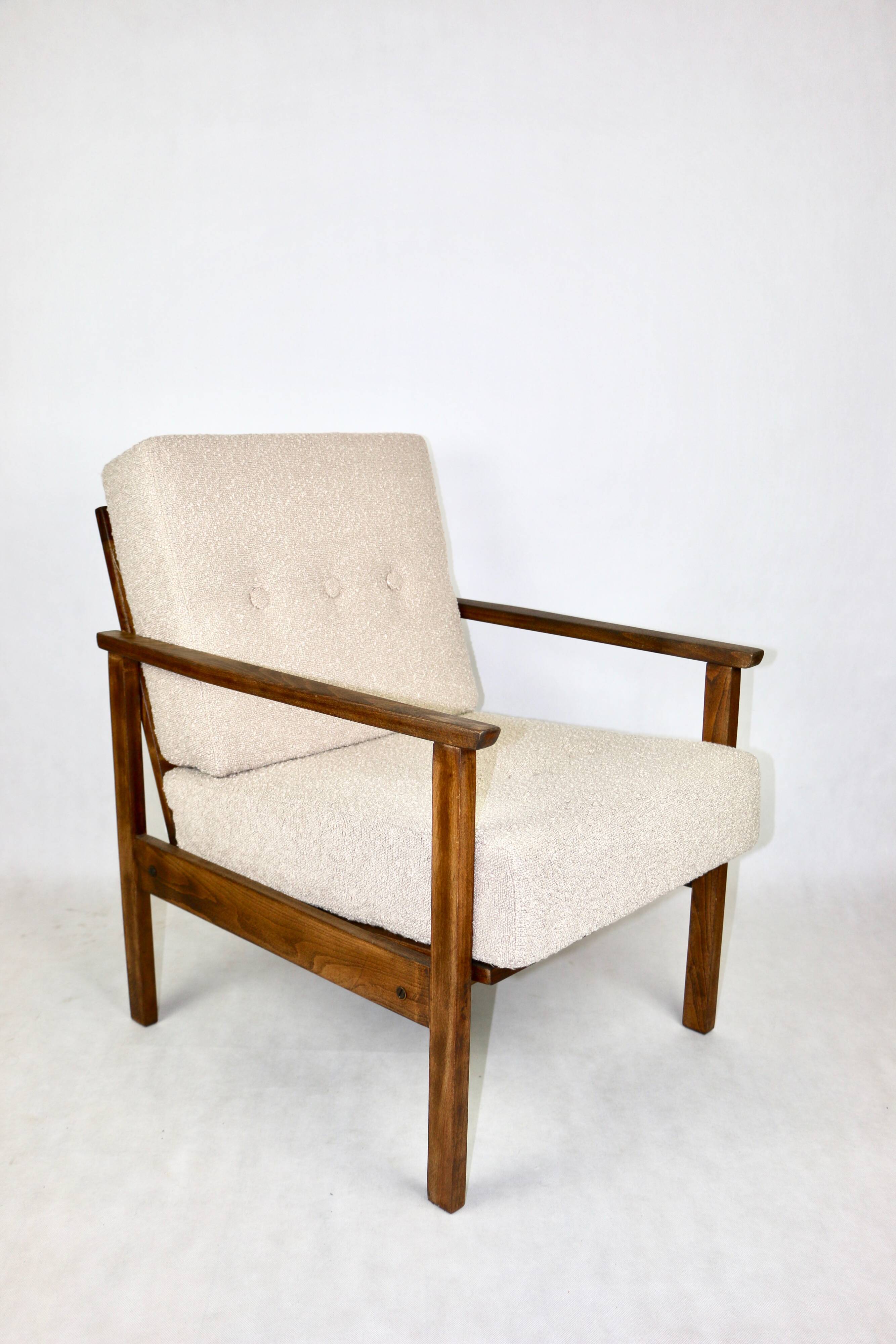 Vintage Beige Boucle Loop Armchair, 1970s