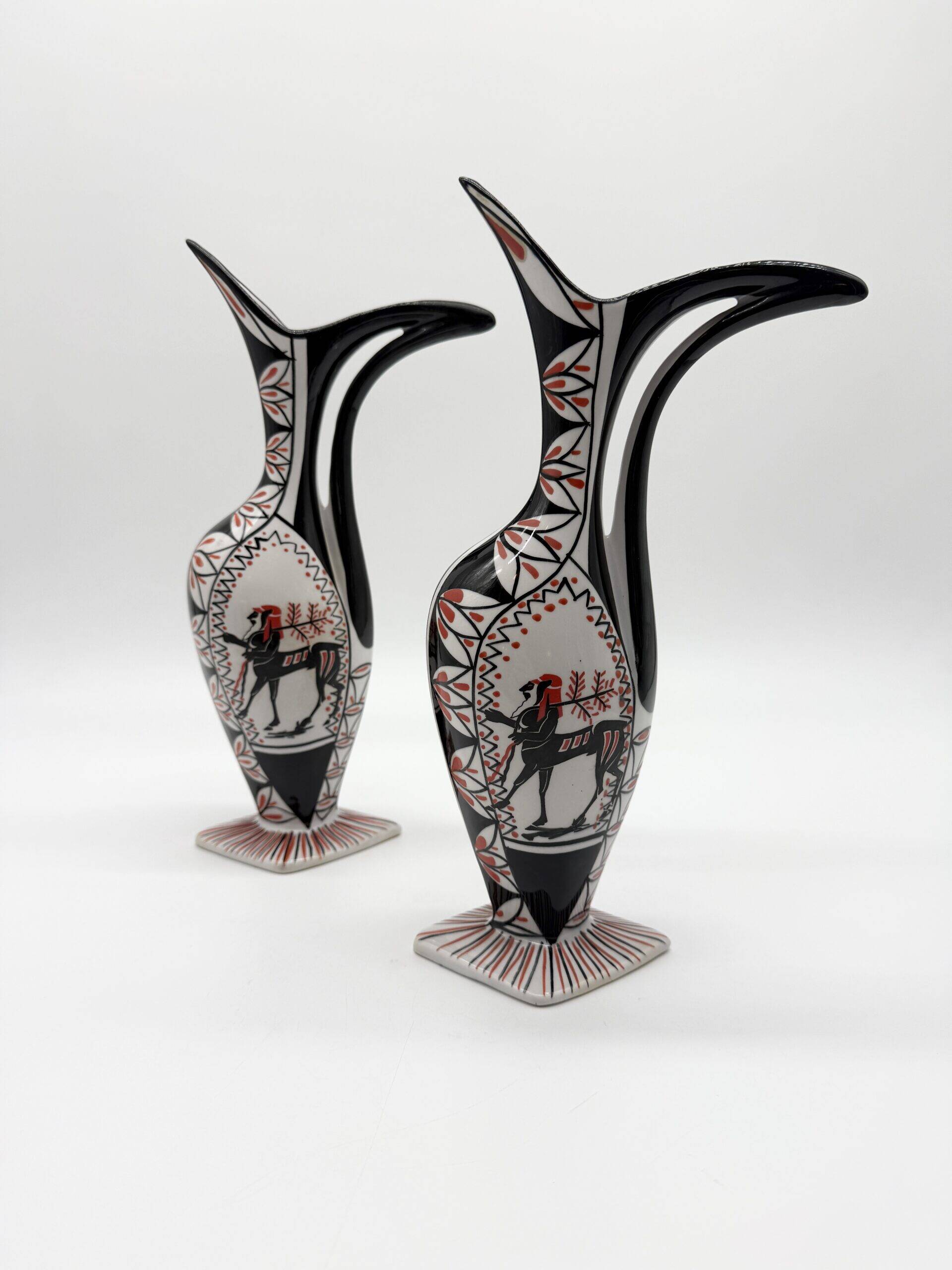 Pair of "zoomorphic" vases – ceramic, Italy, 1960s