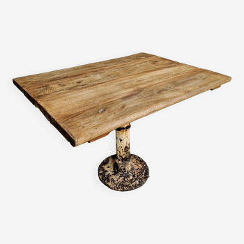 Antique table dining table garden table oak on cast iron leg