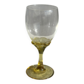 Lot de 6 verres vintage à pied jaune : réunion de 4 grands et 2 petits