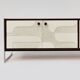 Vintage sideboard with handmade relief surface, metal, Germany, 1960s