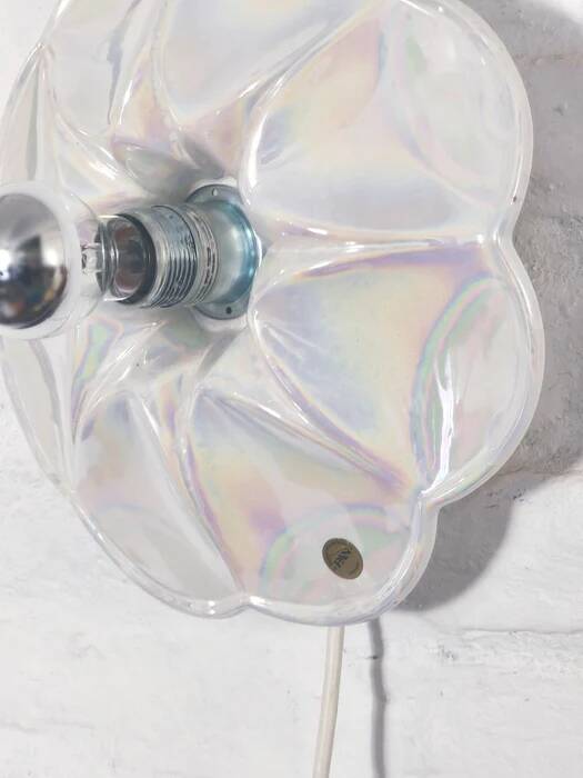 Mid-century iridescent porcelain wall lamp by Goebel for PAN Germany 1970s