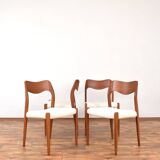Chaises Modèle 71 en Teck par Niels Otto (NO) Møller pour JL Møllers, 1950