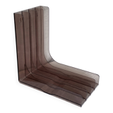 Vintage 1970s smoked Plexiglas vinyl record shelf unit