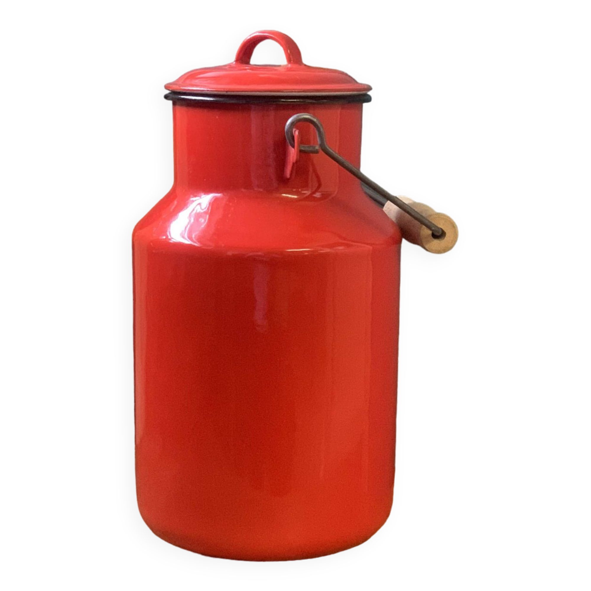 Enameled milk jug