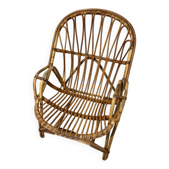 Set of 2 rattan armchairs
