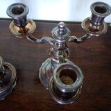 Paire - Candélabre Centre de table - Bronze argenté