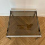 Glass and metal coffee table in the 70s