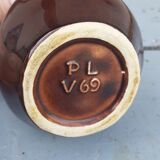 Enamelled sandstone vase Poet Laval 60s