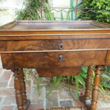 Table d'appoint travailleuse coiffeuse en noyer