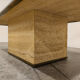 Table basse vintage en laiton et travertin par Fedam, années 1970