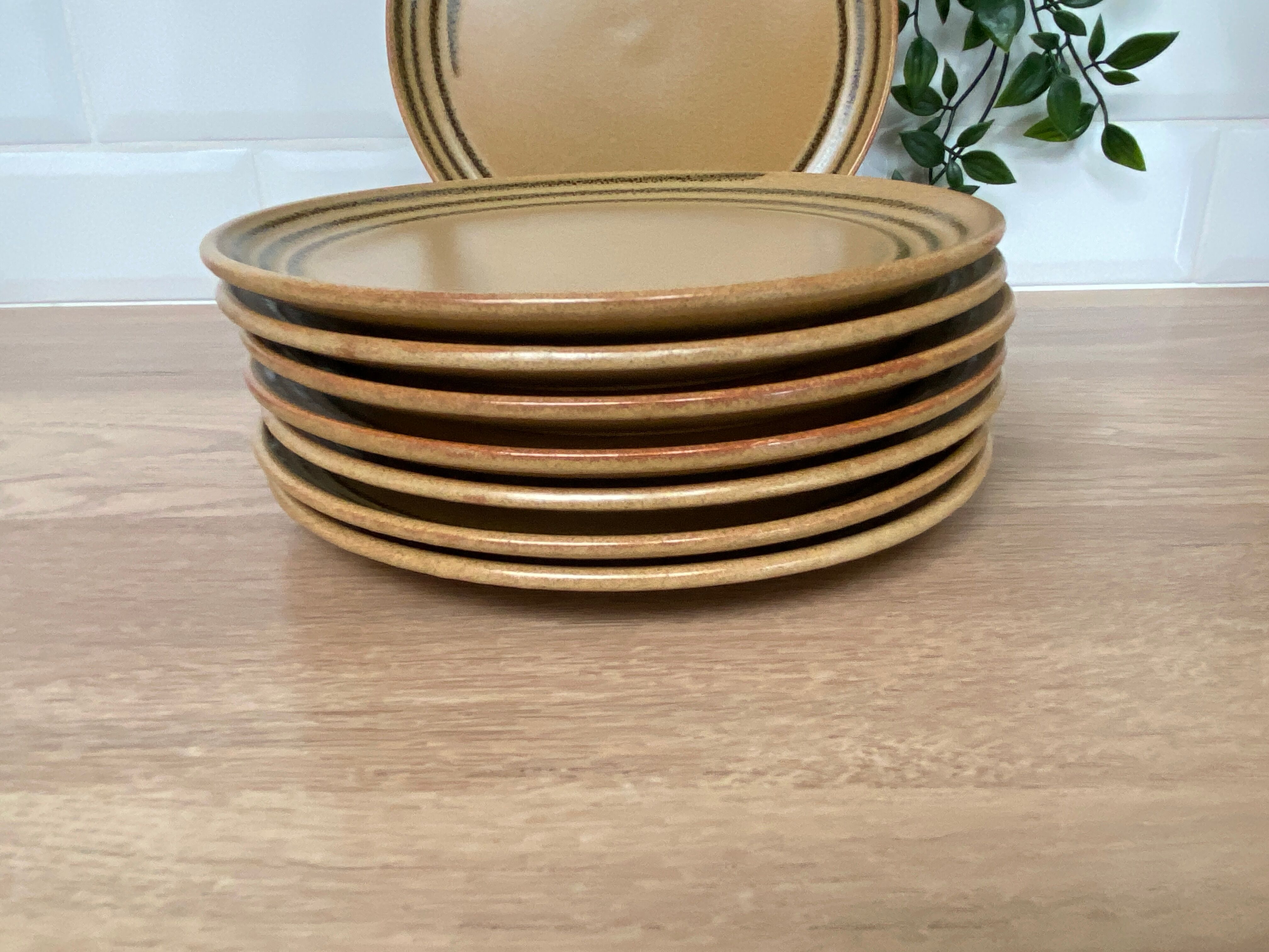 Set de 8 assiettes à dessert en grès Sarreguemines