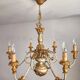 Antique gilded silver chandelier Florentine Rococo Louis XV Italy