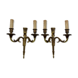 Pair of gold bronze wall ligt old or Empire Carquois Fleche Lucien Gau Paris