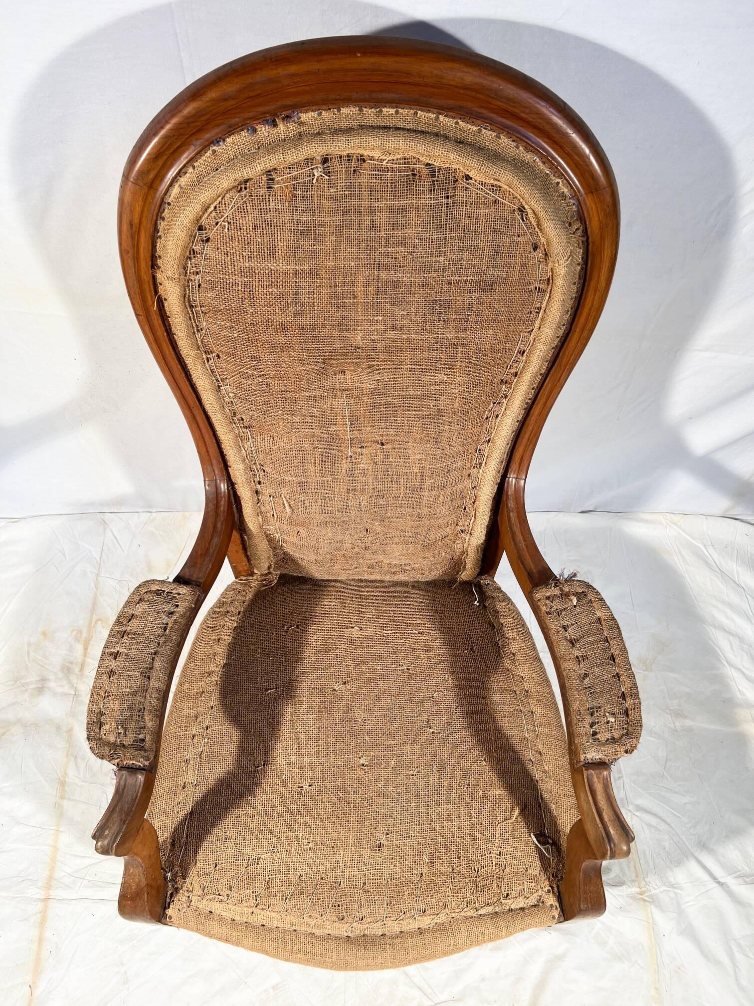 Louis Philippe 19th century Voltaire armchair ready to upholster