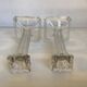 Pair of geometric art deco candlesticks
