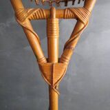 Lampadaire aux oiseaux-LOUIS SOGNOT- en bambou/rotin années 50/60