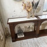 Oak console with white marble top 1970