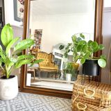 Vintage beveled wooden mirror 120x92