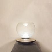 Lampe de table en verre et métal chromé Italia Anni '70