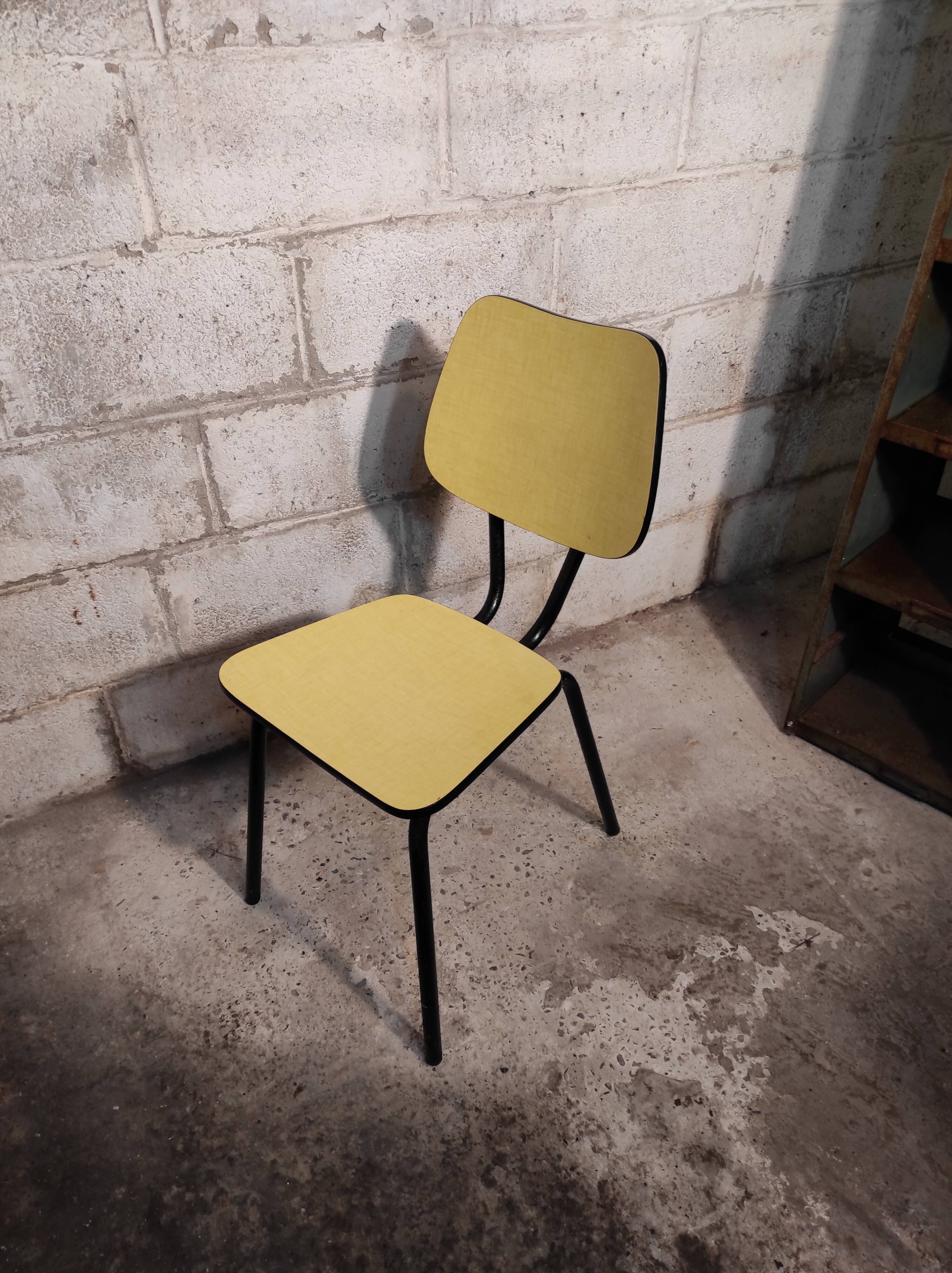 Yellow formica chair 1960