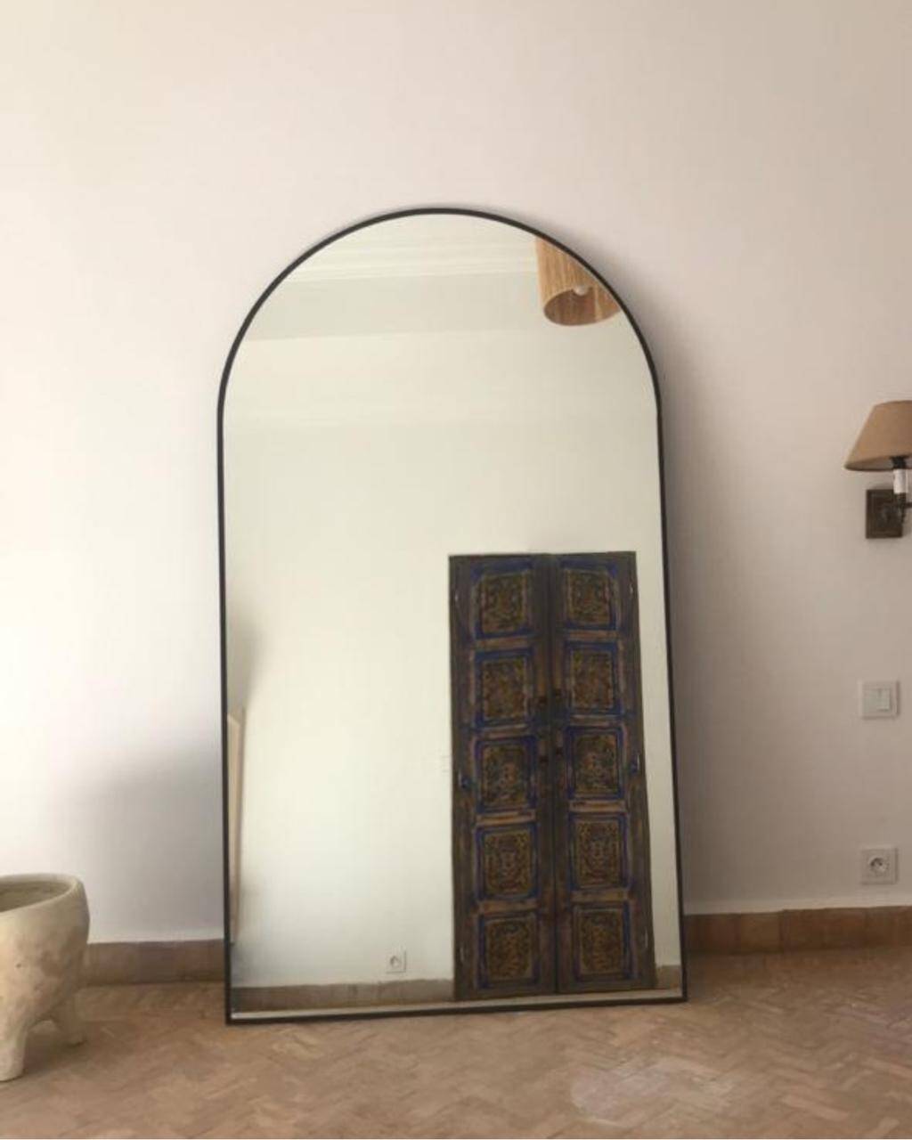 Black arch mirror 180x100 cm