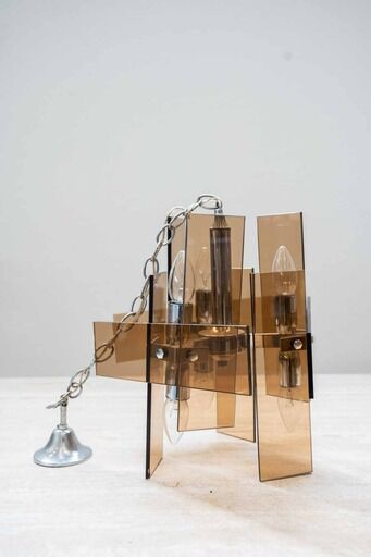 Orange glass lamps six bulbs