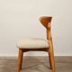 Modern chair Scandinavian design light wood natural Lin fabric mid century modern design