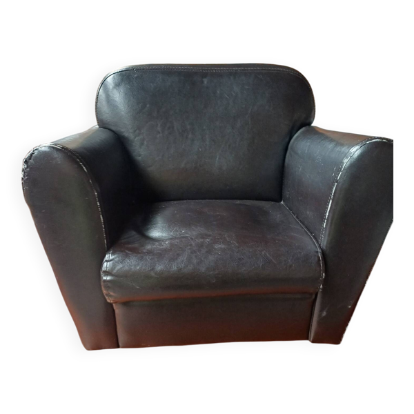 Mini fauteuil enfant cuir noir