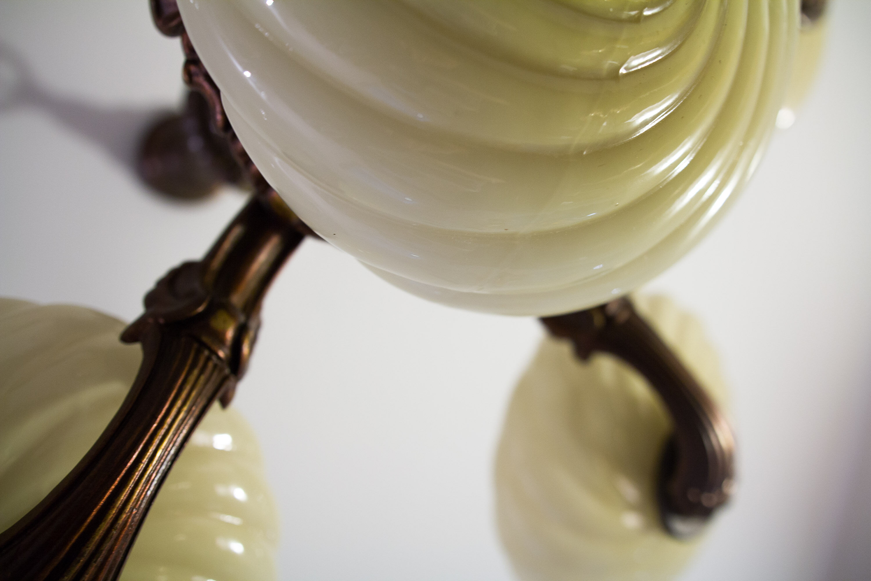 Antique center bowl chandelier