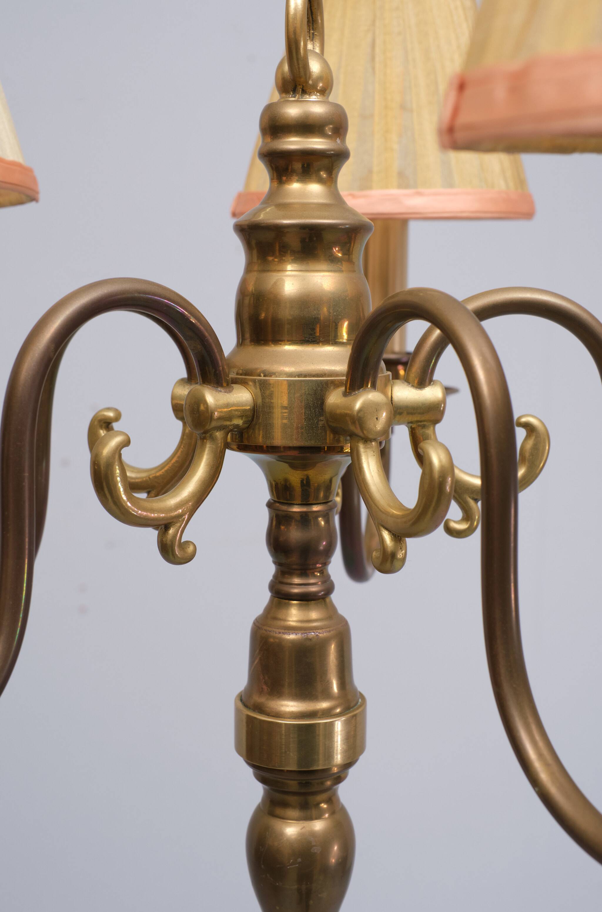 Lucien Gau style brass floor lamp 1960s france