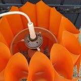 Suspension lamp by Lars Schioler butterfly model Hoyrup Light plastic editor orange 1968