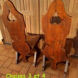 Lot of wooden mountain chairs, France 1950s