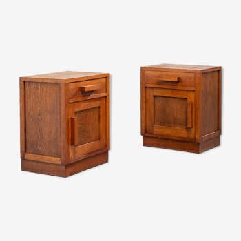 Paire de tables de nuit modernistes 1920 Art Deco