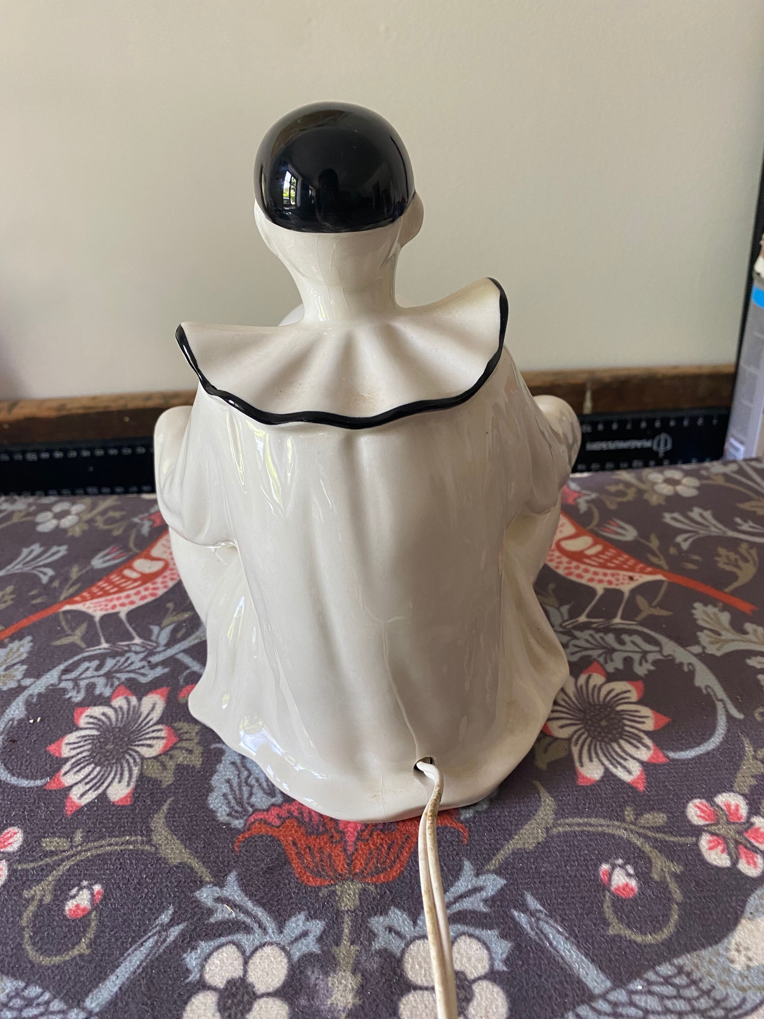 Pierrot lamp and its illuminating moon Vintage 1980