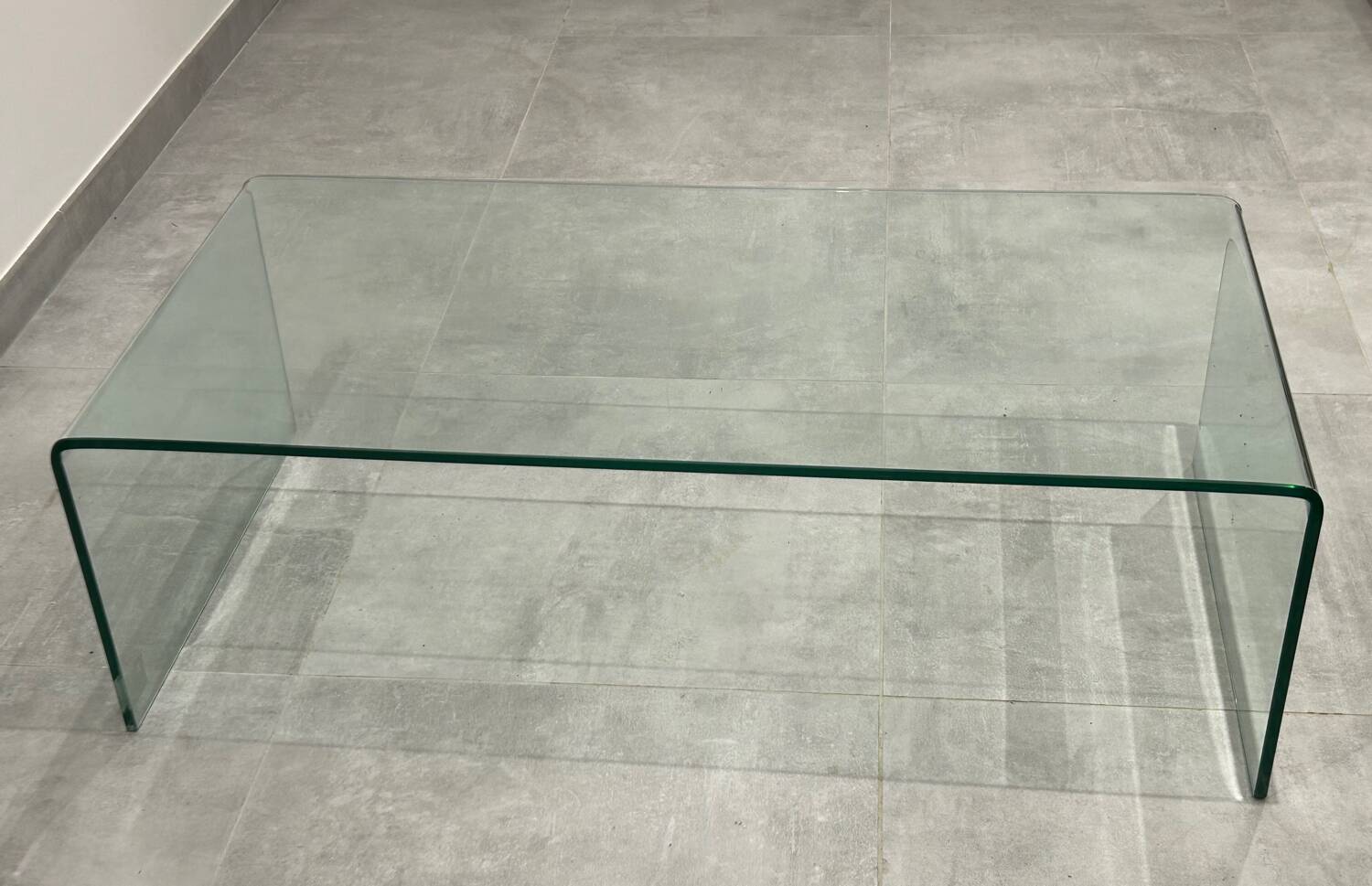 Modernist tempered glass coffee table