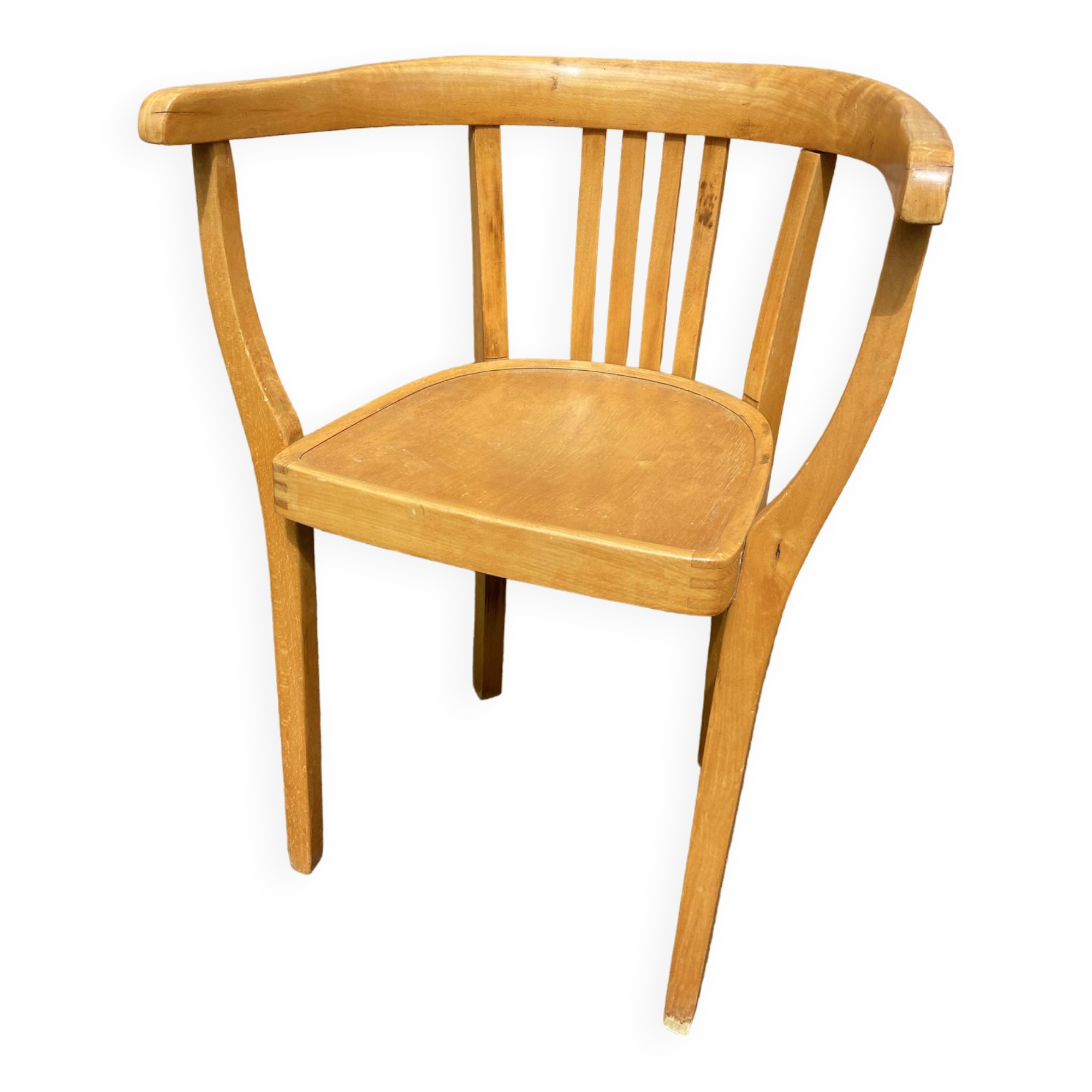 Viennese curved wood desk chair style fischel thonet 1950