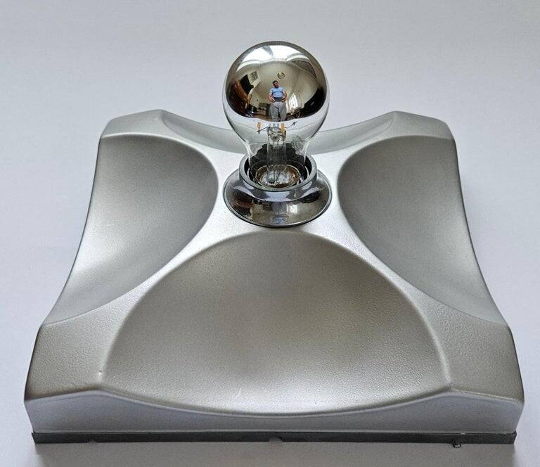 Rare Pair of Midcentury Wall or Ceiling Flushmounts, Italy, 1970s